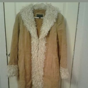 Long 52" faux leather coat  size XL